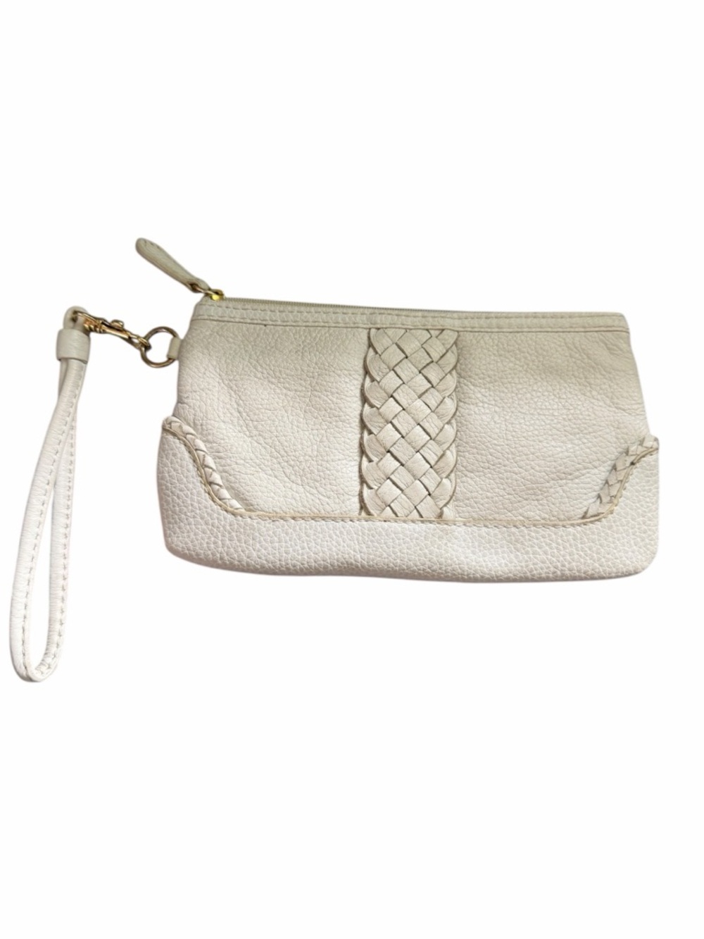 Wilsons Leather Cream Braided Leather Wristlet - Picture 1 of 5